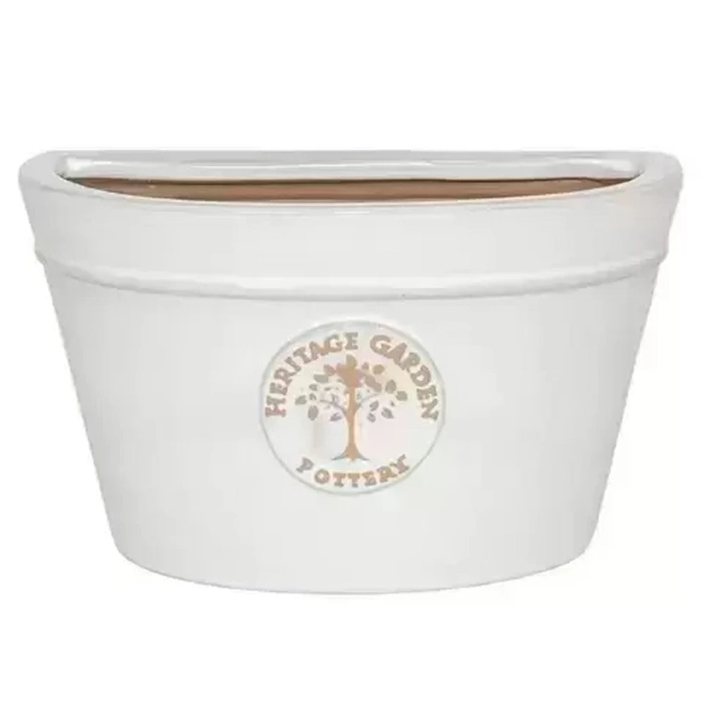 Woodlodge 26cm White Edwardian Glazed Wall Planter 3 Woodlodge 26cm White Edwardian Glazed Wall Planter