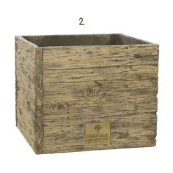 Woodlodge 37cm Heritage Oak Square Planter -Outdoor Garden Care Store 5021346487725 3