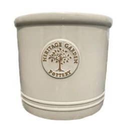 Woodlodge 38cm White / Cream Glazed Heritage Cylinder Pot