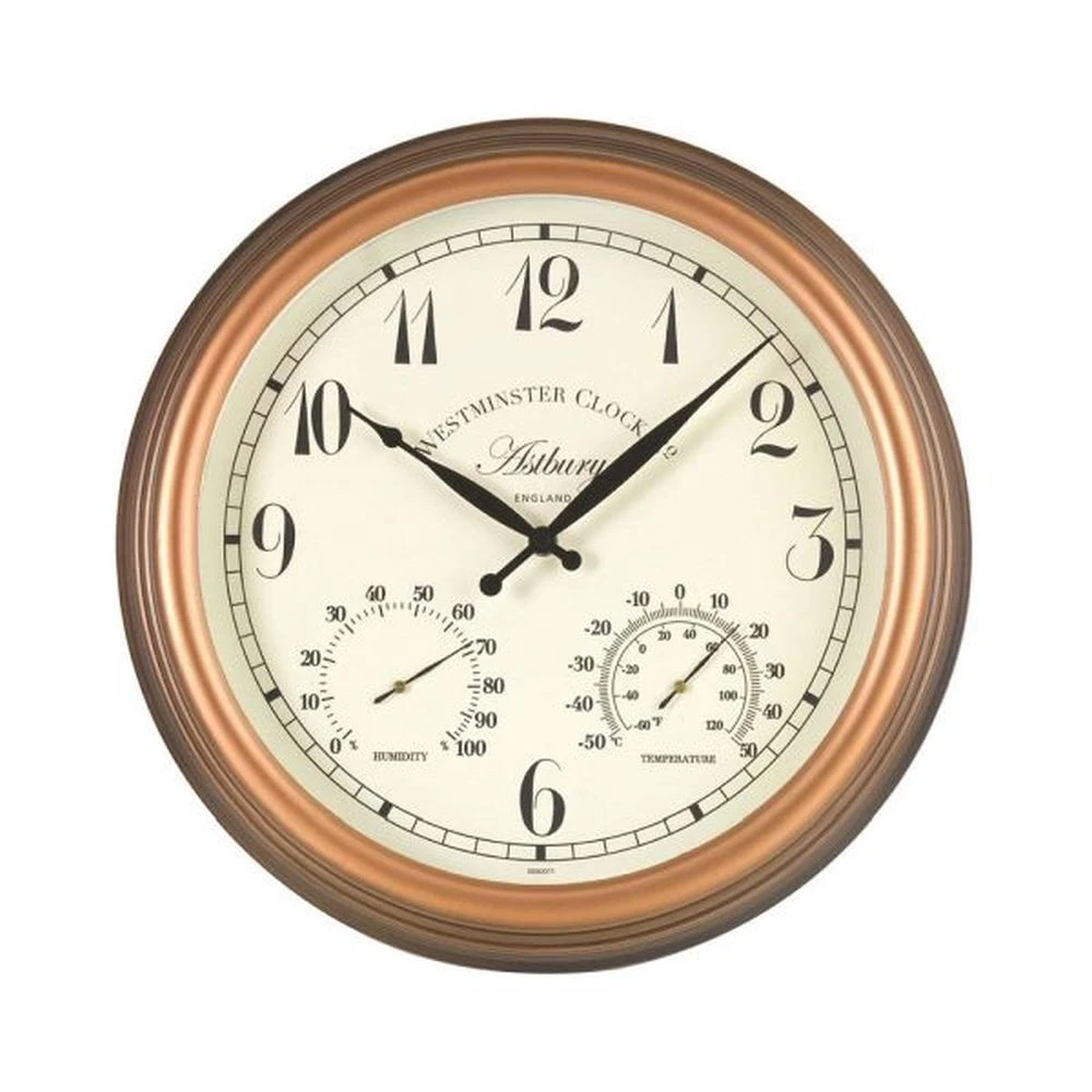 Outside In 15" Astbury Wall Clock, Thermometer & Hygrometer 3 Outside In 15" Astbury Wall Clock, Thermometer & Hygrometer