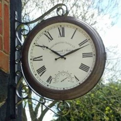 Outside In 15" Greenwich Station Wall Clock & Thermometer -Outdoor Garden Care Store 5050642006316 3