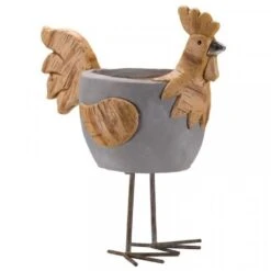 Outdoor Garden Care Store 15 Flamboya 40cm Woodstone Rooster Planter