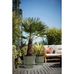 Elho 25cm Leaf Green Greenville Round Planter -Outdoor Garden Care Store 8711904332433 4