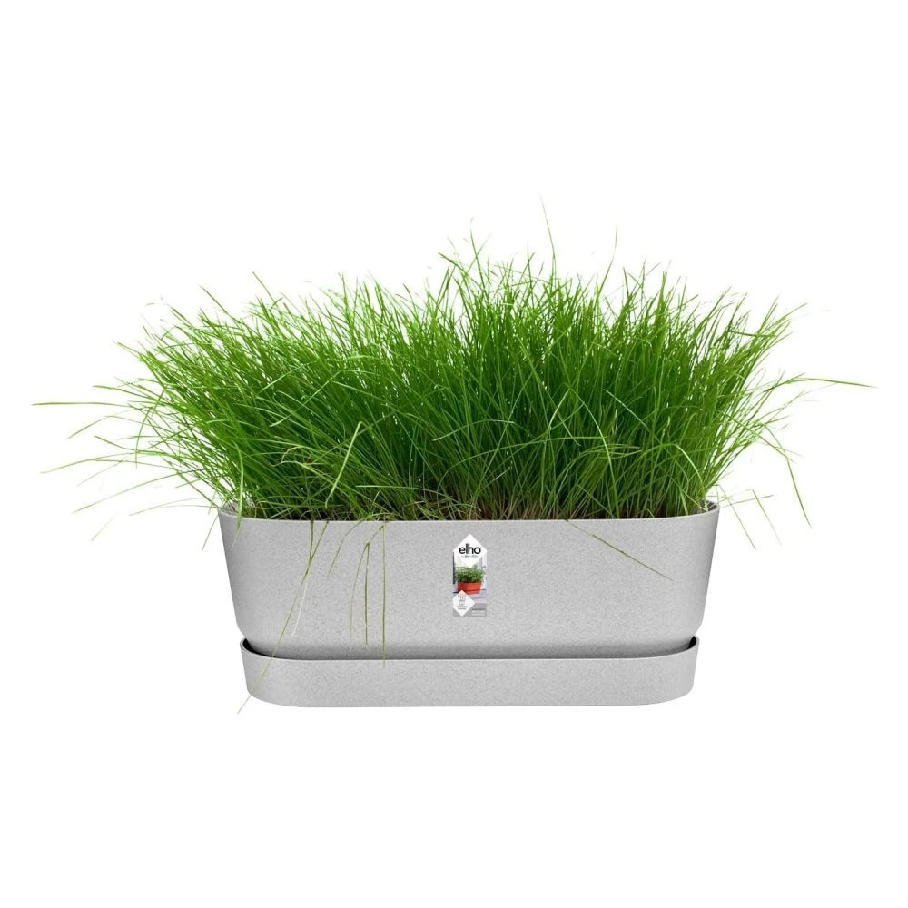 Elho 50cm Living Concrete Greenvillle Long Trough Planter 4 Elho 50cm Living Concrete Greenvillle Long Trough Planter - Image 2