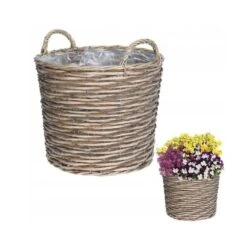 Koopman 39cm Wicker Basket Planter -Outdoor Garden Care Store 8719202993394 3